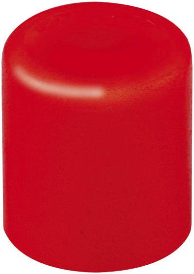 Okrągły, czerwony, solidny cylinder z tworzywa sztucznego.