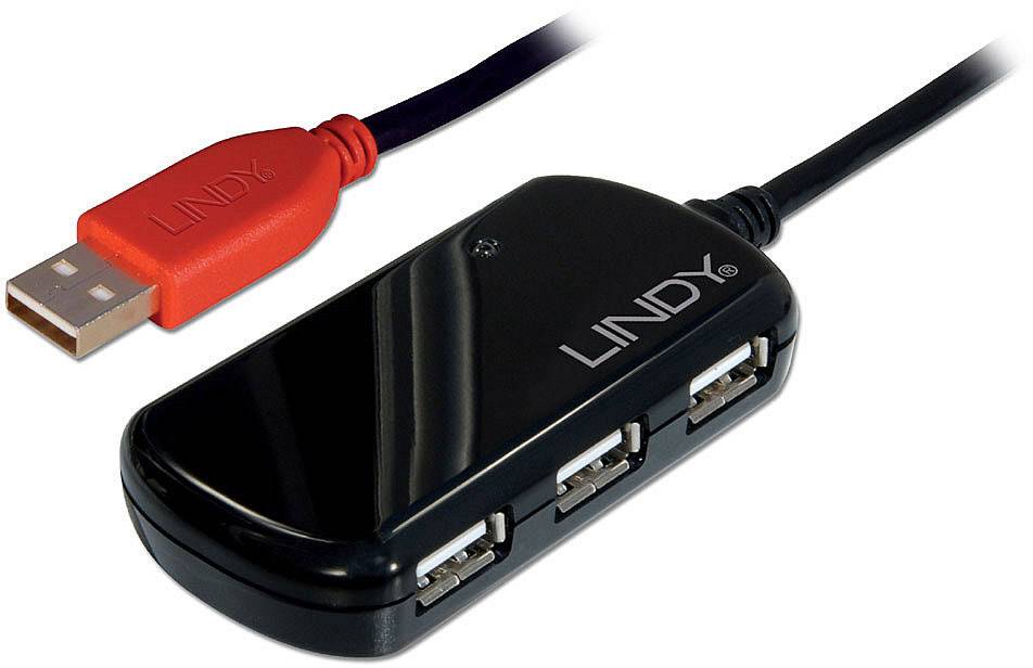 USB-кабель LINDY USB 2.0 чоловічий роз'єм USB-A, жіночий роз'єм USB-A 12.00 м Чорний 42783