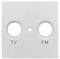 Biała płyta czołowa z dwoma okrągłymi otworami, oznaczona napisami 'TV' i 'FM' poniżej.