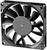 Czarny wentylator komputerowy z wieloma łopatkami wirnika, przeznaczony do chłodzenia podzespołów sprzętowych.