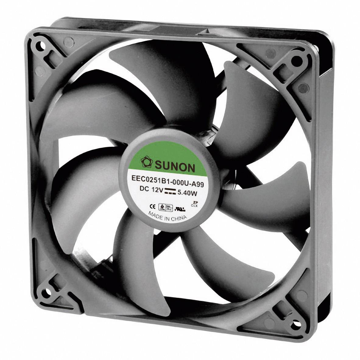 Осьовий вентилятор Sunon EEC0251B1-000U-A99, 12 В/DC, 183,83 м³/год, (Д x Ш x В) 120 x 120 x 25 мм