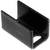 Prostokątny, czarny profil metalowy o przekroju w kształcie litery U. Może służyć jako element łączący lub wspornik.