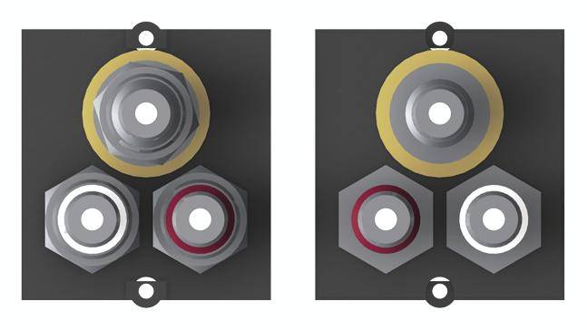 Dwa techniczne diagramy przedstawiają połączenia przewodów z różnymi konfiguracjami nakrętek i podkładek.
