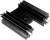 Czarna plastikowa część z dwoma równoległymi szynami, służąca jako uchwyt lub element łączący w urządzeniach elektronicznych.
