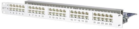 Metz Connect 130886-E 50 Portów Patchpanel 483 mm (19") CAT 3 1 U srebrny Zamontowany