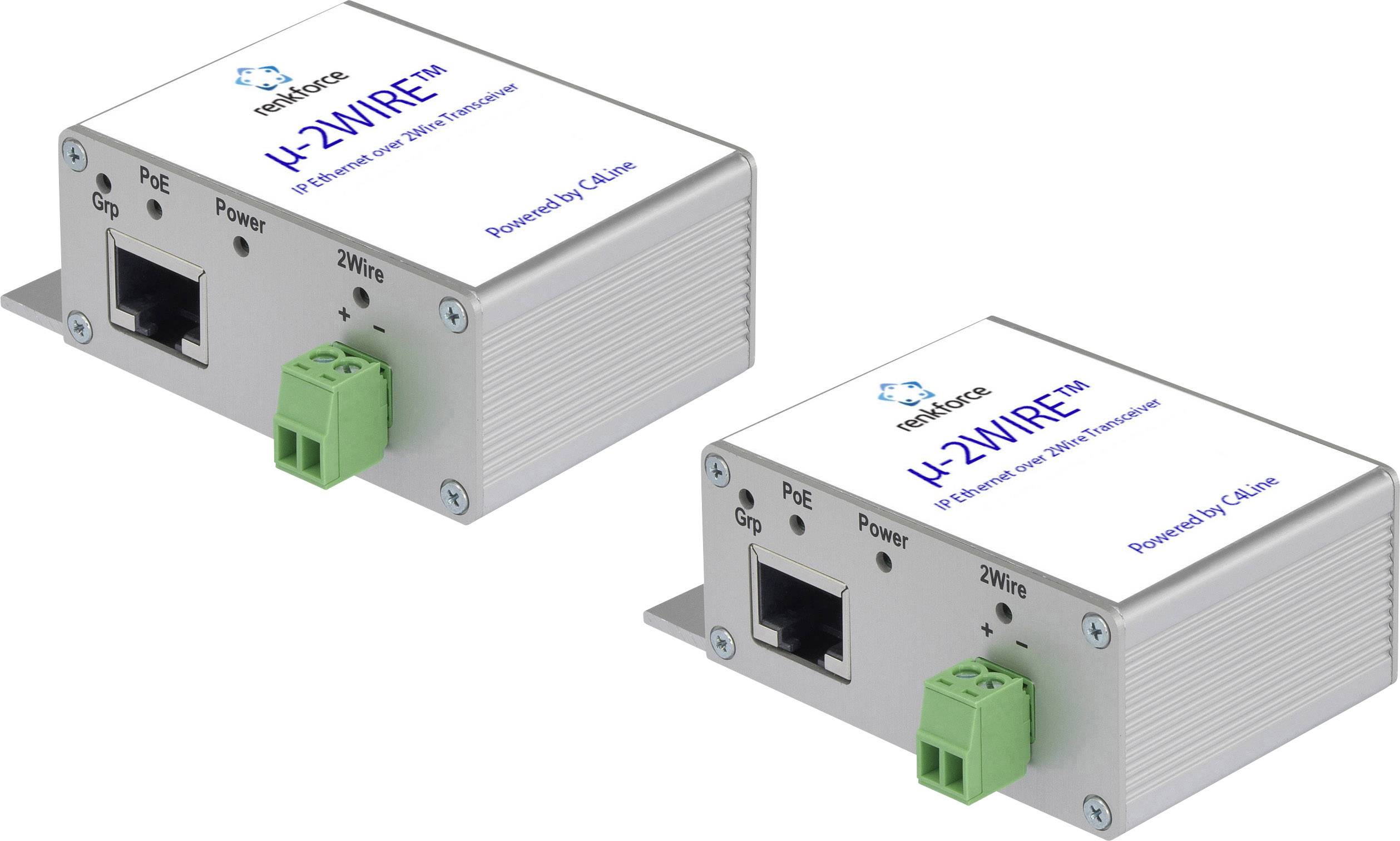 Renkforce RF-3684874 2-провідний мережевий розширювач Максимальна дальність: 300 м з функцією PoE 2 шт.