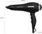 Czarna suszarka do włosów z dwoma przełącznikami na rękojeści. Wymiary: 240 mm długości, 270 mm wysokości, 110 mm szerokości. Moc: 2200 W.