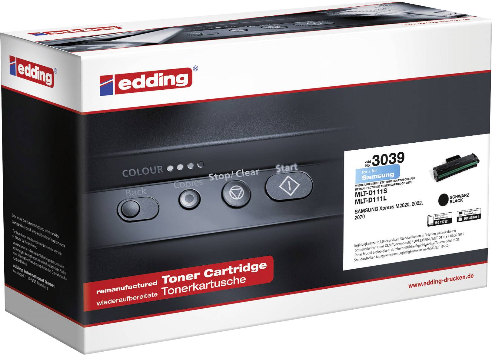 Замінний тонер Edding Samsung MLT-D111S замінний чорний 1500 сторінок edding 3039 18-3039