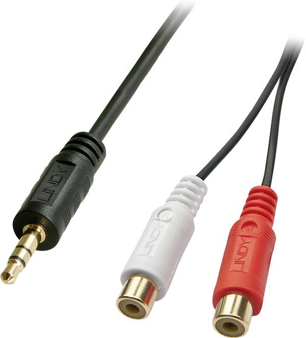 Audio adapter LINDY Lindy Premium - Audio-Adapter - 0.08 mm² - RCA x 2 (W) 35678, Jack, RCA/Cinch, 25 cm