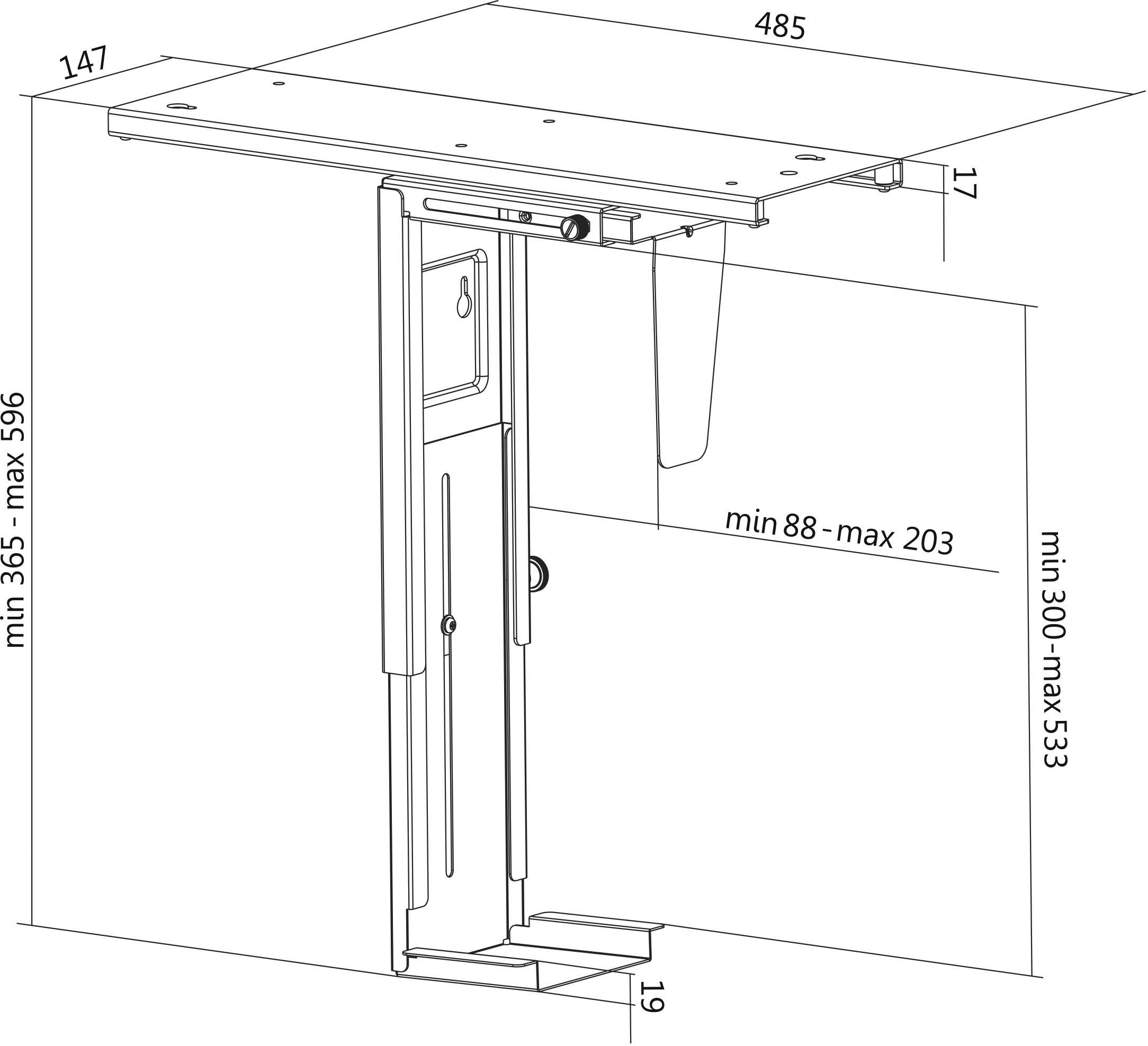 Тримач для ПК LogiLink під столом EO0004 EO0004 чорний Максимальне навантаження = 10 кг