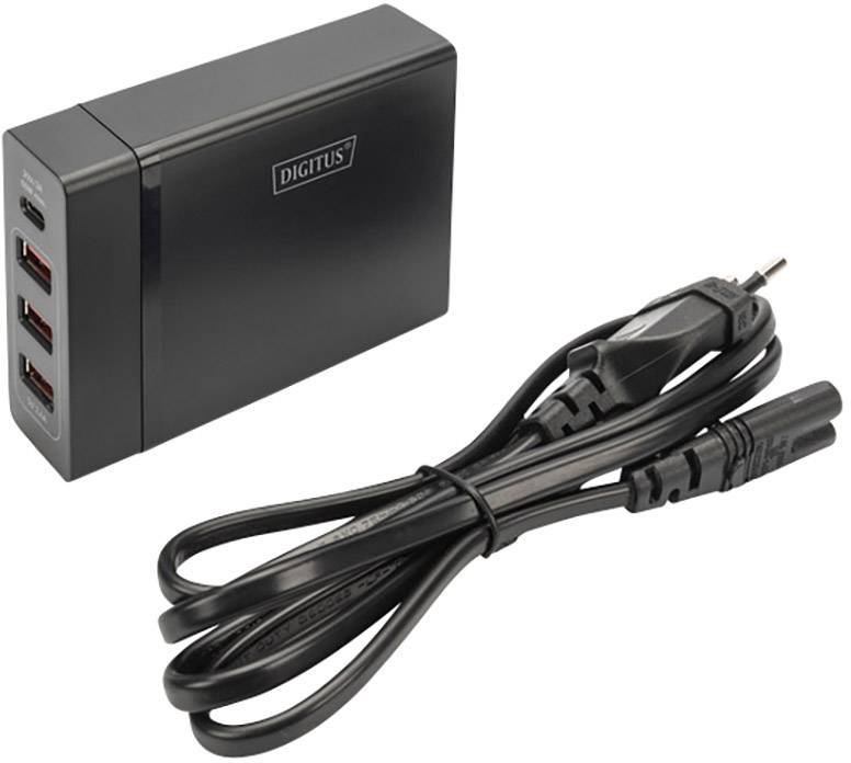 Зарядний пристрій Digitus DA-10195 USB 72 Вт 1x USB-C®, 3x USB-A Power Delivery Black House USB Power Delivery (USB-PD)