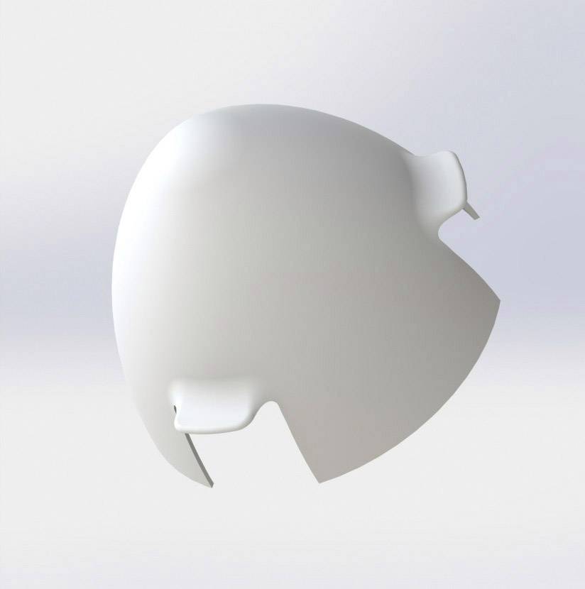 Abstrakcyjna biała struktura 3D z zakrzywionymi, gładkimi powierzchniami na jasnym tle.