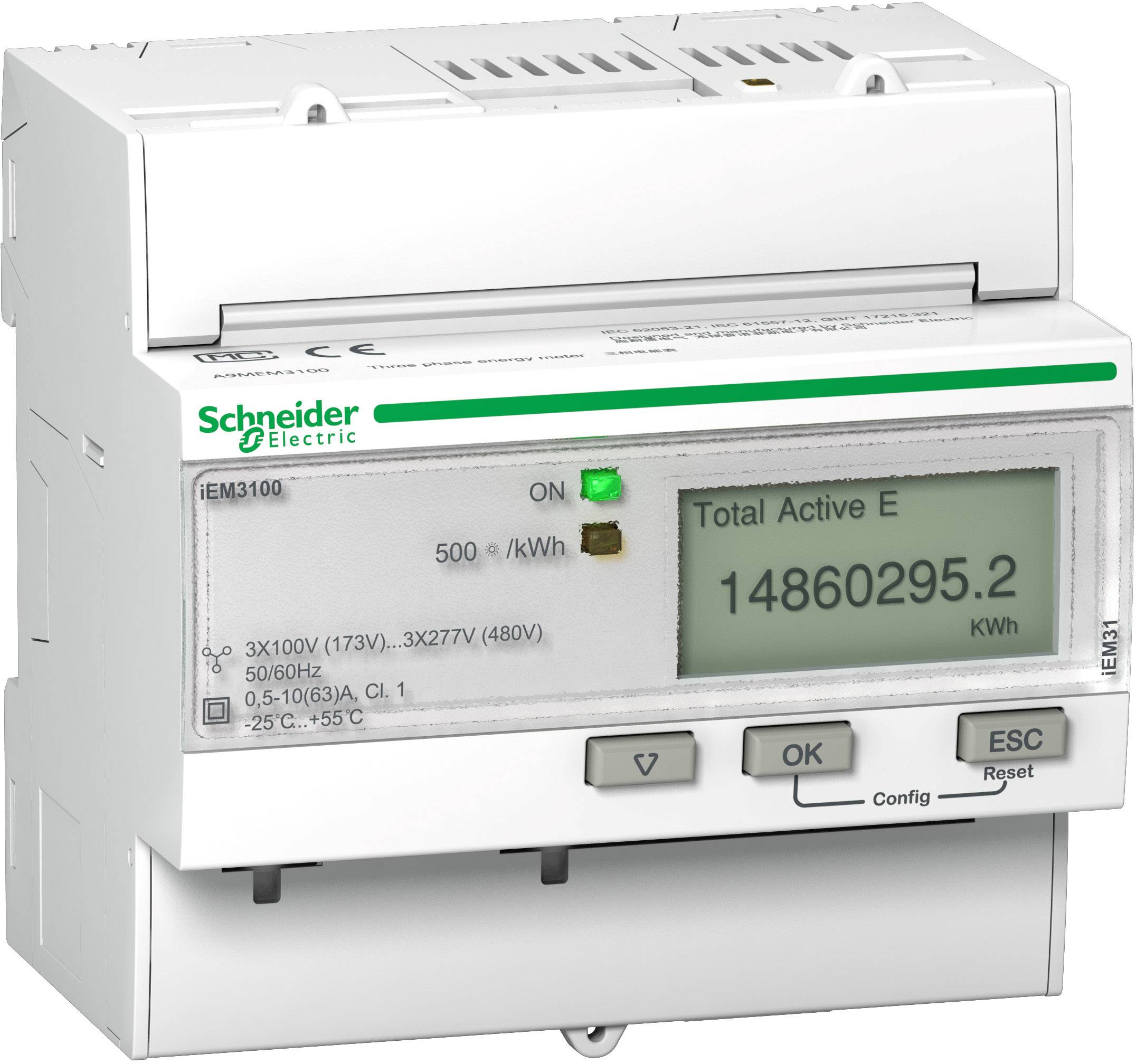 Schneider Electric A9MEM3100 A9MEM3100 Цифровий вимірювач струму E 63 A 1 шт.