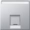 Przełącznik światła w jasno szarej, kwadratowej obudowie z tworzywa sztucznego, o lekko teksturowanej powierzchni.