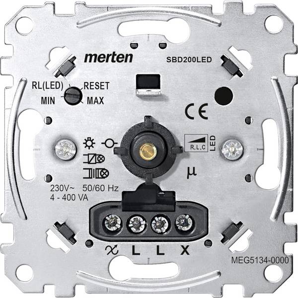 Merten MEG5134-0000 Regulator podtynkowy Dobry do: Żarówka, Lampa halogenowa, Lampa LED aluminiowy