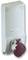Przemysłowe gniazdo ścienne, poziome, białe z czerwonym wejściem, odpowiednie dla 32A/380-415V, zamontowane na prostokątnej obudowie.