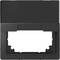 Czarny ramka przełącznika z kwadratowym otworem oraz prostokątną, regulowaną ramką osłaniającą umieszczoną powyżej.