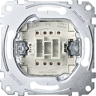 Metalowa rama przełącznika z napisem 'made in Germany' i numerem modelu 'MEG3154-0000'.