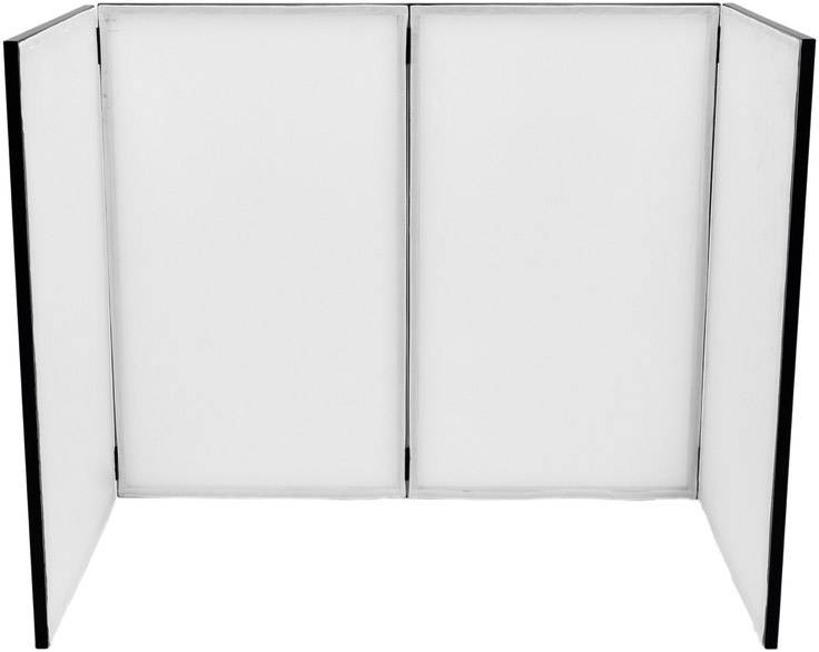 Trzyczęściowy, składany parawan w kolorze białym z czarnymi krawędziami. Idealny do podziału przestrzeni lub jako przesłona.