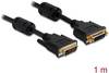 Delock DVI przedłużacz Złącze DVI-I 24+5pin, Gniazdo DVI-I 24+5pin 1.00 m czarny 83106 z rdzeniem ferrytowym Kabel DVI