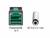 Dwa typy wtyczek są przedstawione: Po lewej 'PoweredUSB 12 V' o prostokątnym kształcie z żółtymi stykami, po prawej 'DC 5,5 x 2,1 mm' okrągły.