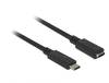 Delock Kabel USB USB 3.2 Gen1 Złącze męskie USB-C®, Złącze żeńskie USB-C® 1.00 m czarny 85533