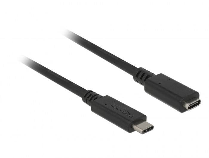 USB-кабель Delock USB 3.2 Gen1 USB-C® чоловічий, USB-C® жіночий 2.00 м чорний 85542