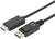 Czarny kabel z wtyczkami HDMI i DisplayPort, przeznaczony do łączenia różnych urządzeń audio i wideo.