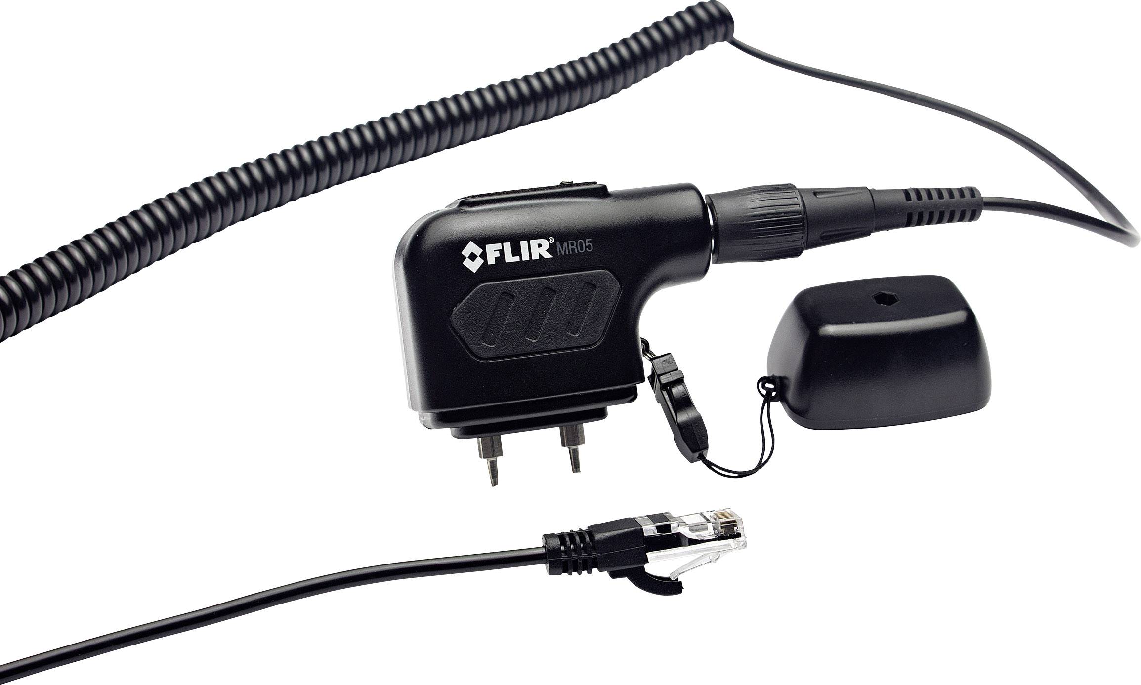 Czujnik wilgotności FLIR MR05 z wtykiem RJ45. Służy do precyzyjnego pomiaru wilgotności w różnych powierzchniach.