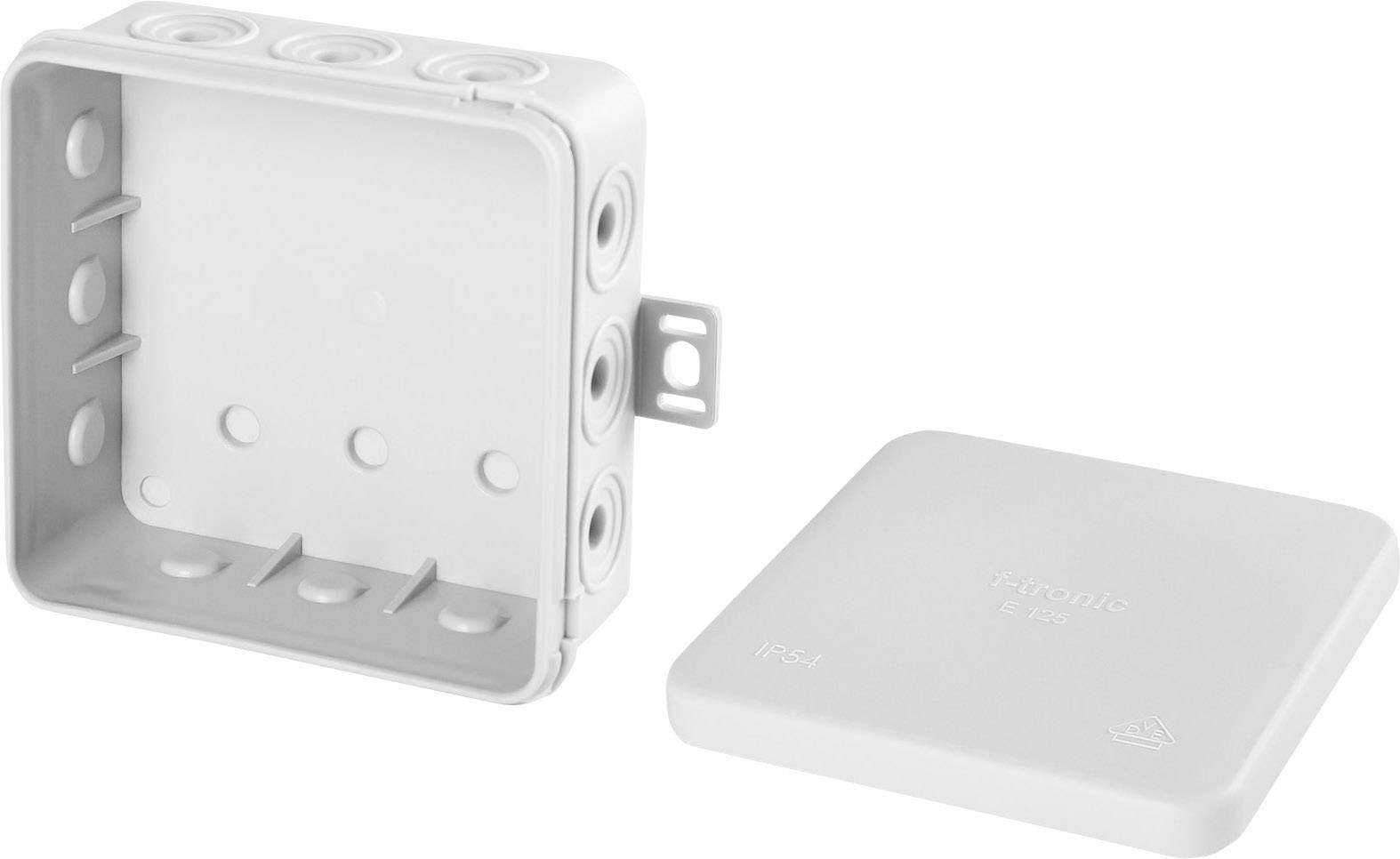 Розподільна коробка F-Tronic E125, IP54, (Д x Ш x В) 75 x 75 x 40 мм, глянцево-сіра, 10 шт.
