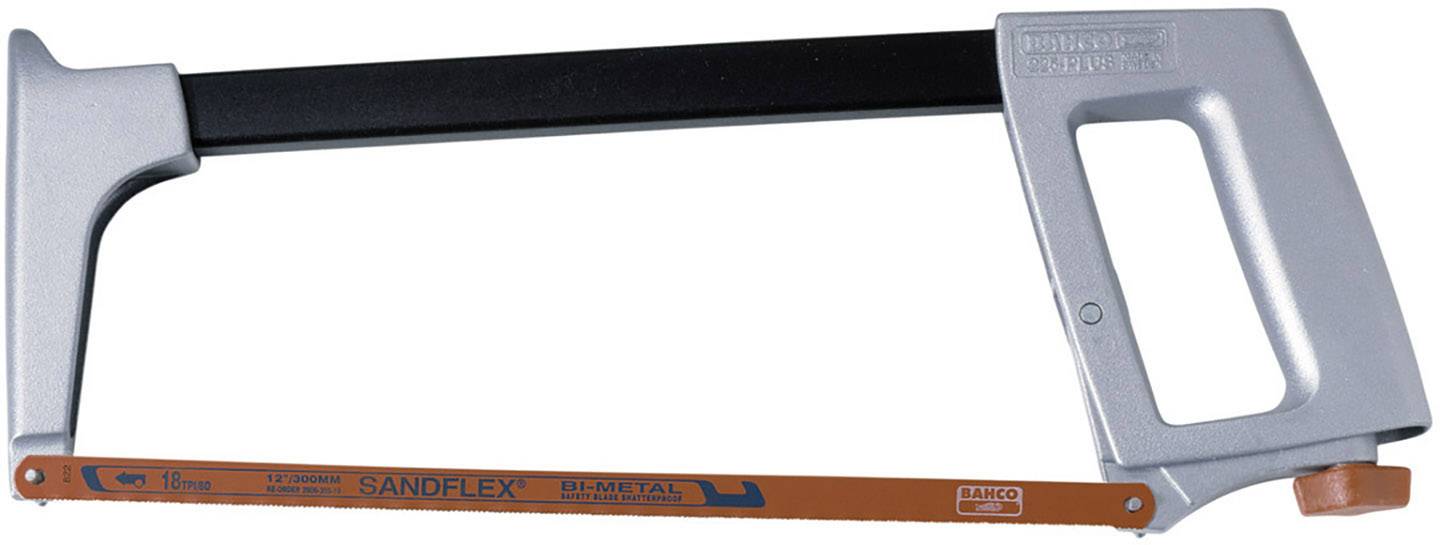 Piła do metalu z pomarańczowym brzeszczotem Sandflex i srebrną ramą, przeznaczona do precyzyjnego cięcia materiałów metalowych.