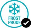 Symbol 'Mrozoodporny': Niebieska ikona płatka śniegu z napisem 'Mrozoodporny', obok czarny znacznik w kółku.