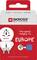 Opakowanie adaptera podróżnego z napisem 'Świat podróżuje do Europy'. Prezentuje adapter do europejskich gniazd elektrycznych. Marka: SKROSS.