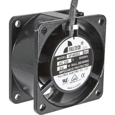 Czarny wentylator z okrągłą etykietą wskazuje numer modelu UF-60D23 oraz napięcie AC 230V.