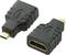 Dwa adaptery, każdy z jednym złączem Micro-HDMI i jednym złączem standardowym HDMI. Jeden przedstawia przednią stronę, drugi tylną stronę.
