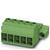 Zielony złącze wtykowe z pięcioma stykami do połączeń elektronicznych, nadające się do montażu na płytce drukowanej.