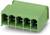 Zielony plastikowy złącze z pięcioma gniazdami, stosowany do połączeń elektronicznych lub podłączania przewodów.