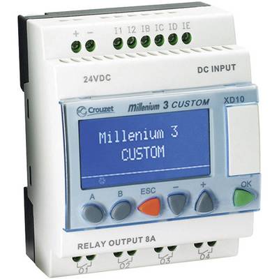 Programowalny sterownik z wyświetlaczem pokazującym "Millenium 3 CUSTOM", z przyciskami nawigacyjnymi i diodami LED do wskazywania statusu.