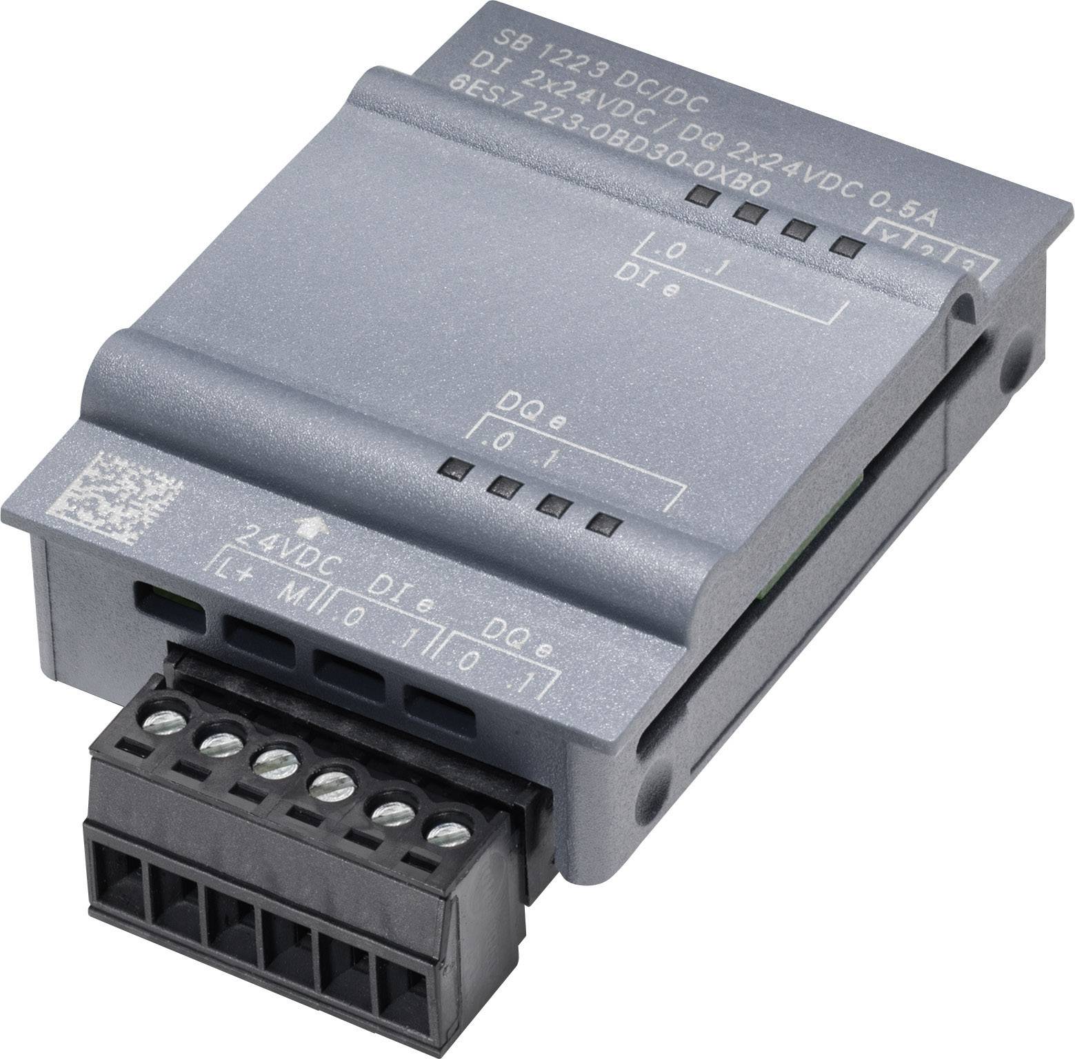 Elektroniczny moduł z złączami niskonapięciowymi. Oznaczony danymi technicznymi, odpowiedni do zastosowań przemysłowych.