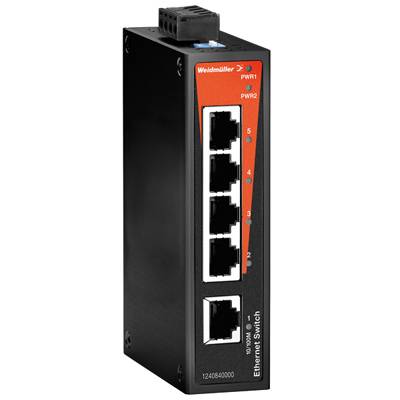 Weidmüller Weidmüller Мережевий комутатор, некерований, Fast Ethernet, Кількість портів: 5x RJ45, IP 30, -10 °C...+60 °C 124084000