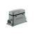 Prostokątny, szary elektryczny złącz wtykowy firmy Weidmüller z bocznym wejściem gwintowanym, model 'HDC RockStar 17B'.