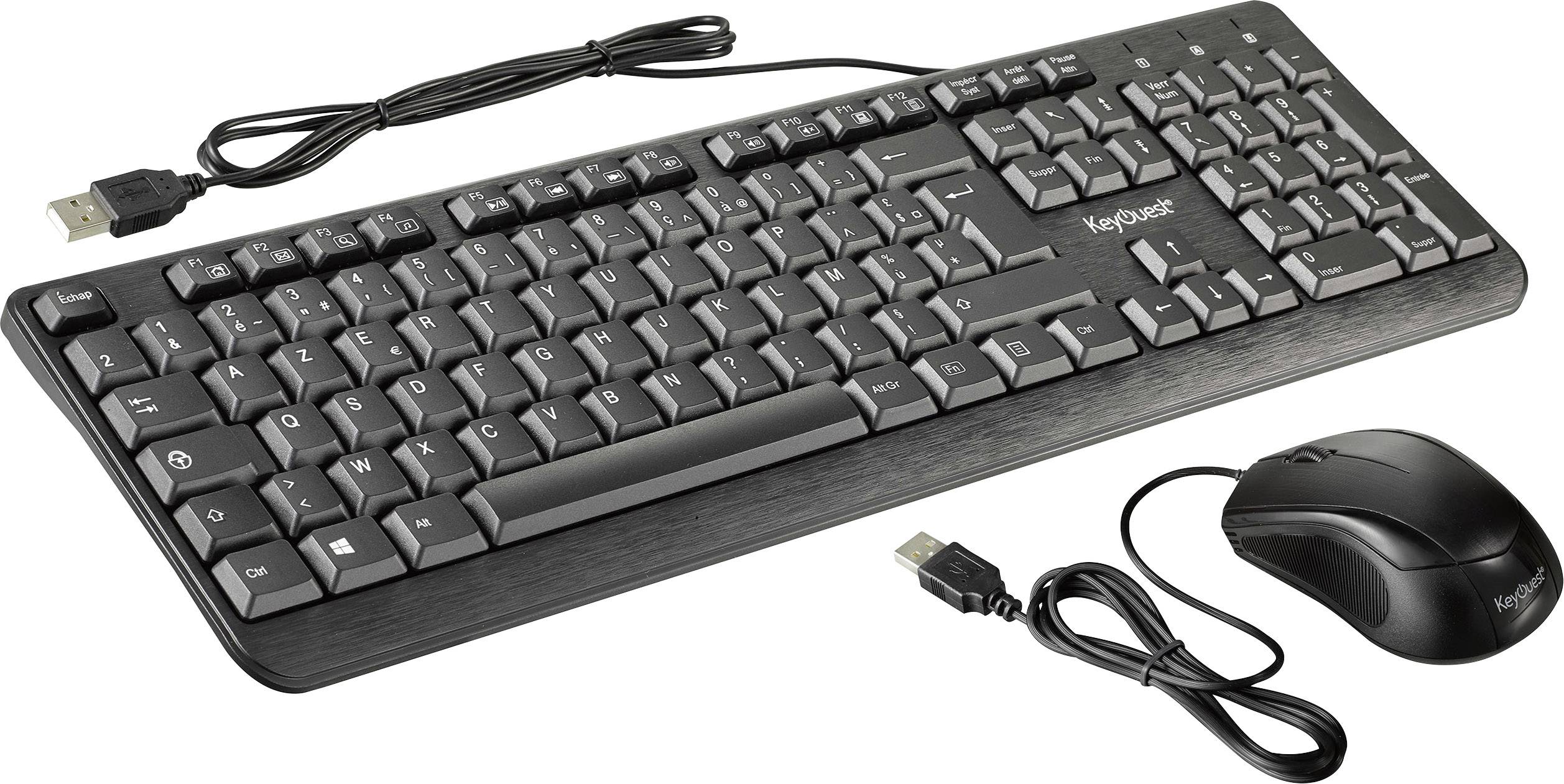 Klawiatura, zestaw myszy KeyOuest KO010839 AZERTY czarny