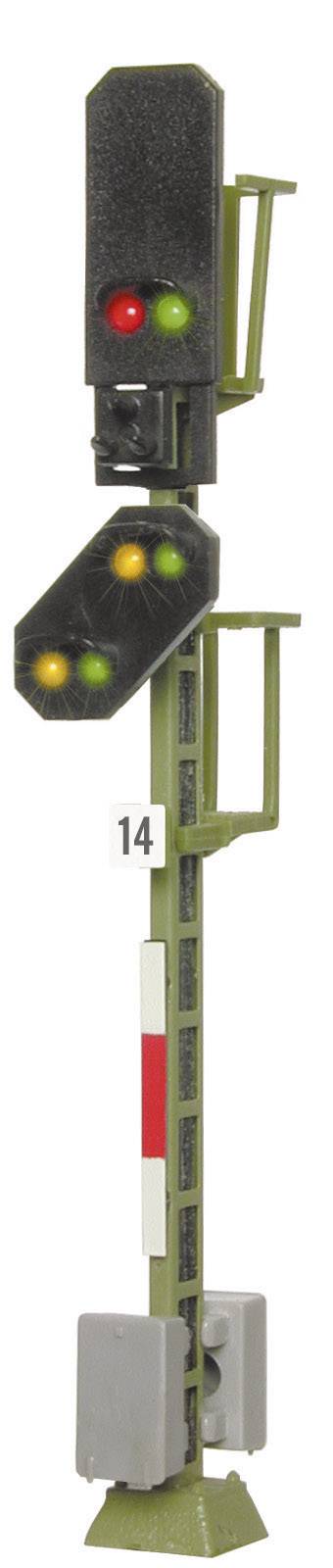 Світловий семафор блокувального/дистанційного типу Viessmann 4014, 79 мм, для залізниці DB, 6 світлодіодів, шкала