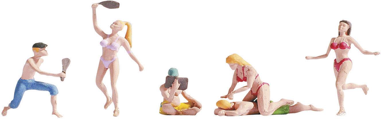 Фігурки пляжників, NOCH 15842, масштаб H0, розфарбовані, 6 предметів.
