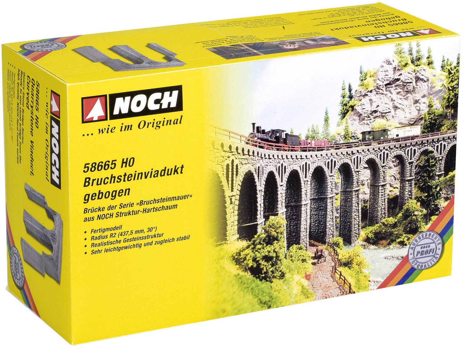 Віадук NOCH, кам'яний, з вигином, масштаб H0, НІ