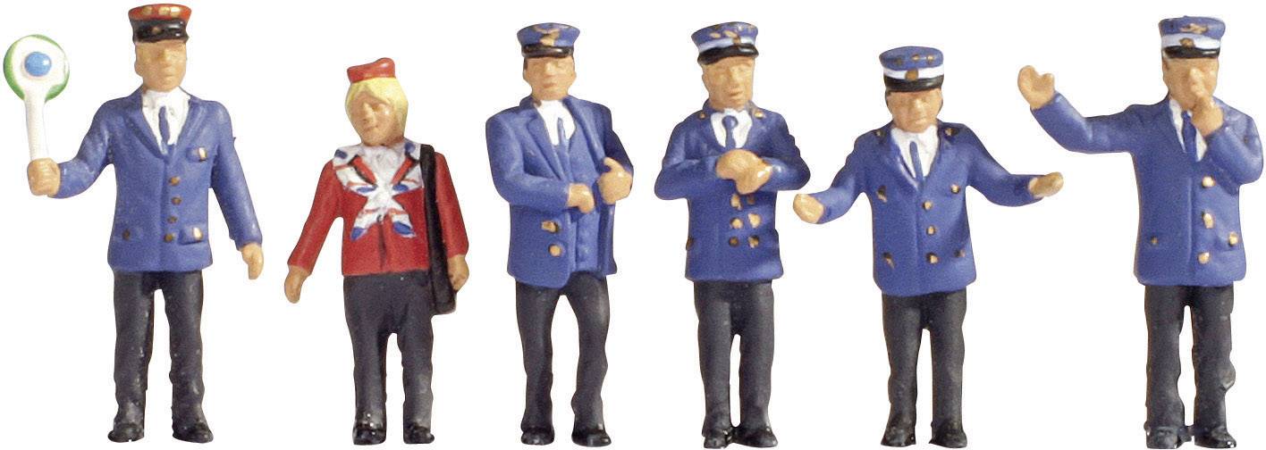 Фігурки залізничних чиновників Німеччини, NOCH, масштаб H0, 6 шт., розфарбовані