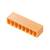 Pomarańczowy, prostokątny złącz z ośmioma stykami, przeznaczony do połączeń elektrycznych w urządzeniach elektronicznych.