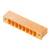 Ośmiostykowy blok złącza w kolorze pomarańczowym, przeznaczony do zastosowań elektrycznych lub elektronicznych.
