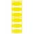 Żółta, pionowa plastikowa tablica składająca się z sześciu prostokątnych płyt, równomiernie rozmieszczonych jedna nad drugą, bez napisów lub symboli.