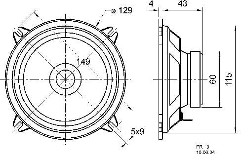 Visaton FR 13 - 4 Ом, 5 дюймів, 13 см, повнодіапазонний динамік, вбудовані динаміки, 30 Вт, 4 Ом